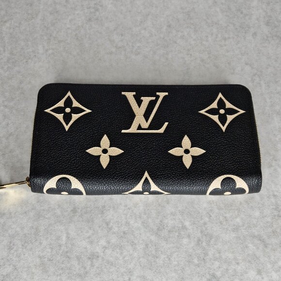 Louis Vuitton Black Beige Giant Monogram Empriente Zippy Long Wallet with COA - Picture 7 of 14